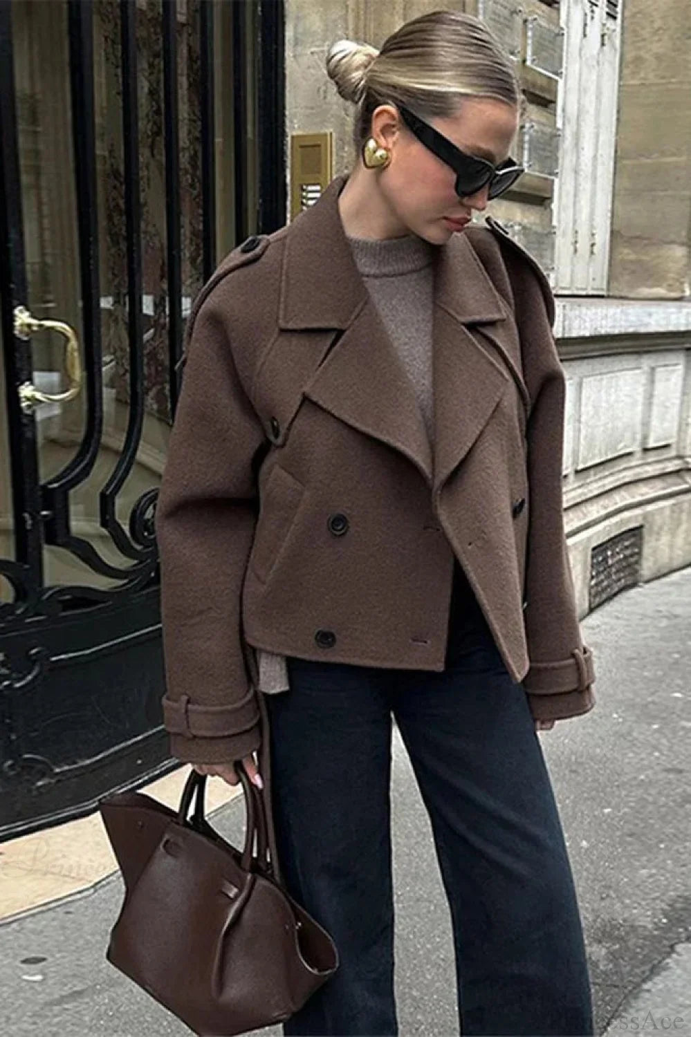 Manteau Long à Revers pour Femme 2