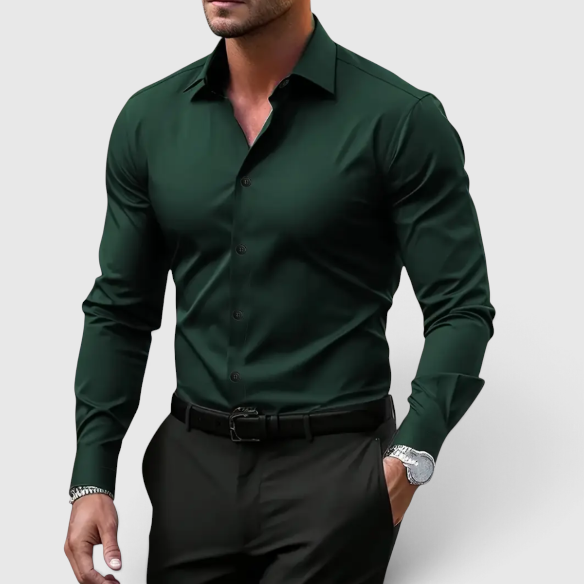 Chemise Coupe Slim pour Homme - Boutonnée Décontractée