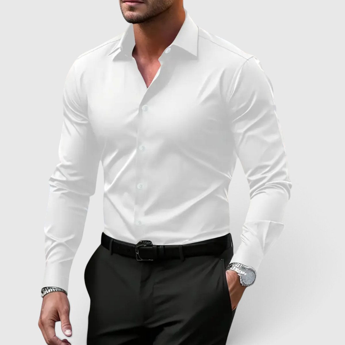 Chemise Coupe Slim pour Homme - Boutonnée Décontractée