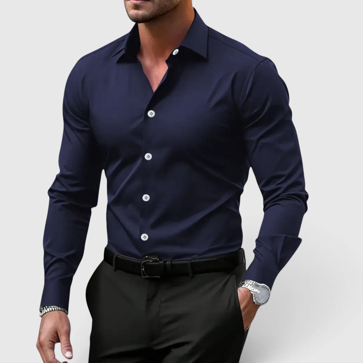 Chemise Coupe Slim pour Homme - Boutonnée Décontractée