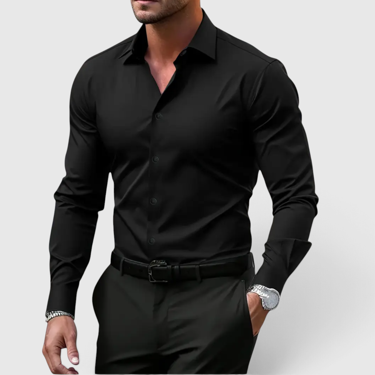 Chemise Coupe Slim pour Homme - Boutonnée Décontractée