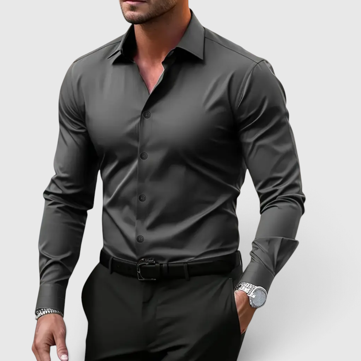 Chemise Coupe Slim pour Homme - Boutonnée Décontractée