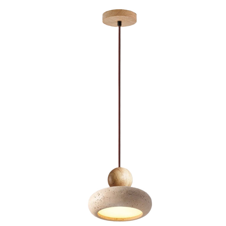 Tindara - Suspension Travertin Naturel et Bois