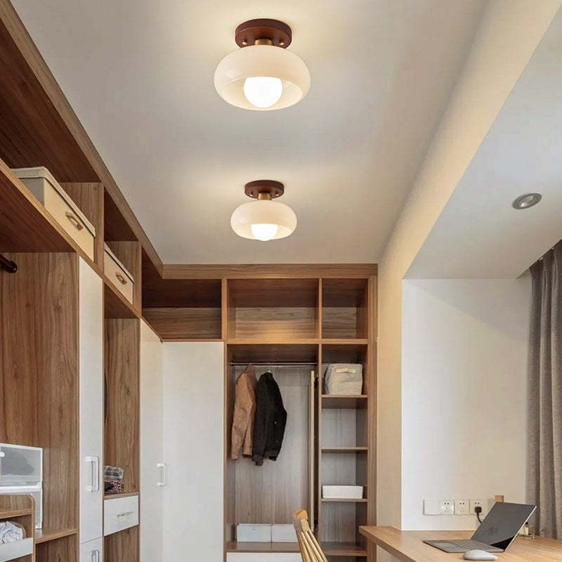 Plafonnier Bauhaus Moderne – Dôme en Verre Sculptural