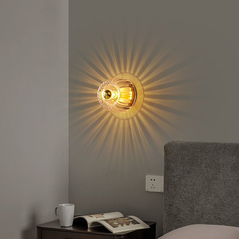 Plafonnier Verre Forme Soleil Double Usage Moderne