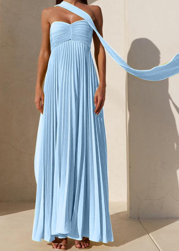 Simple Elegant Look Tube Dress with Pleats and Ribbon - XS / Yellow