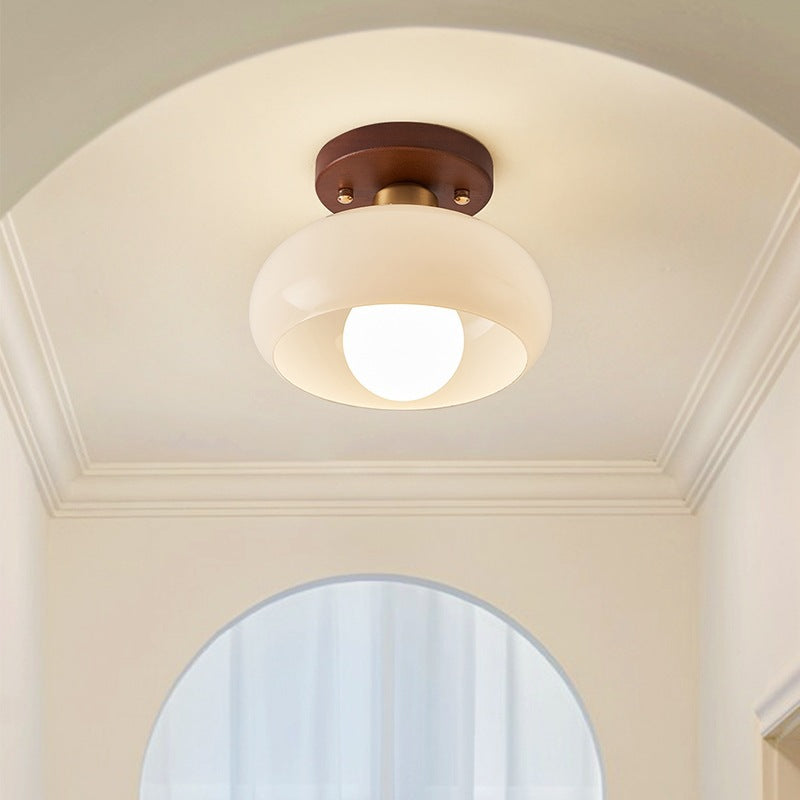 Plafonnier Bauhaus Moderne – Dôme en Verre Sculptural