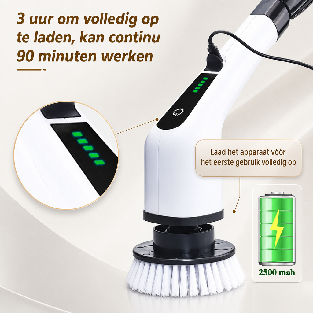 ScrubPro Brosse Électrique Rotative - Brosse de Nettoyage Sans Fil