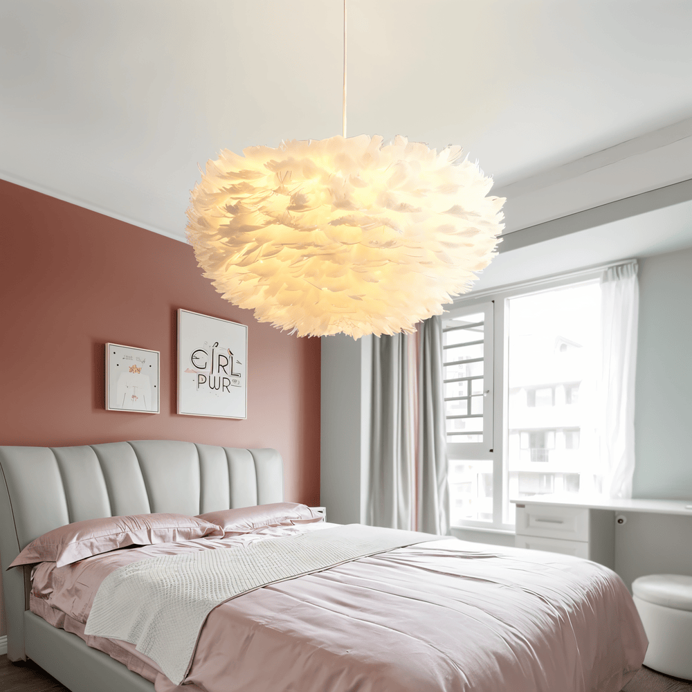 Feathered Sphere Pendant Lamp