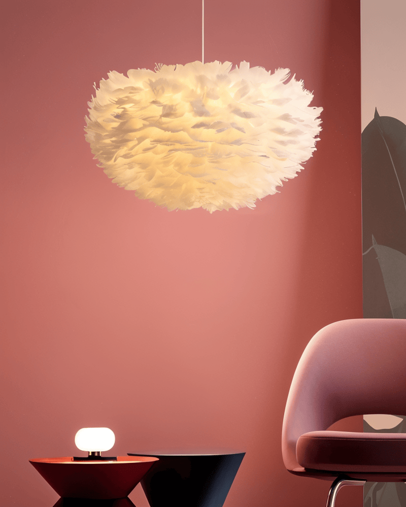 Feathered Sphere Pendant Lamp