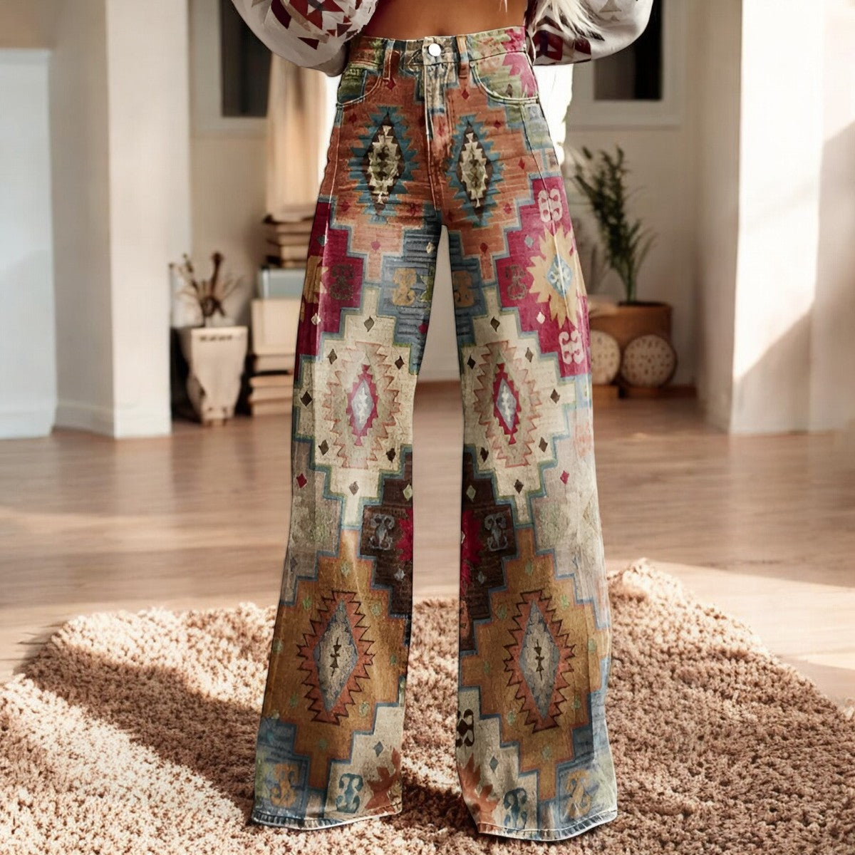 Pantalon Fluide Femme Floral Élégant 4