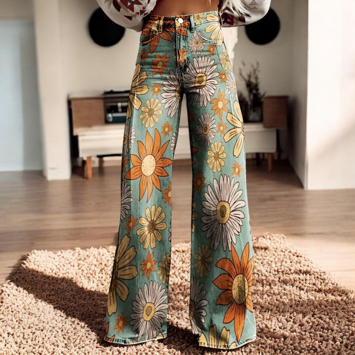 Pantalon Fluide Femme Floral Élégant 5