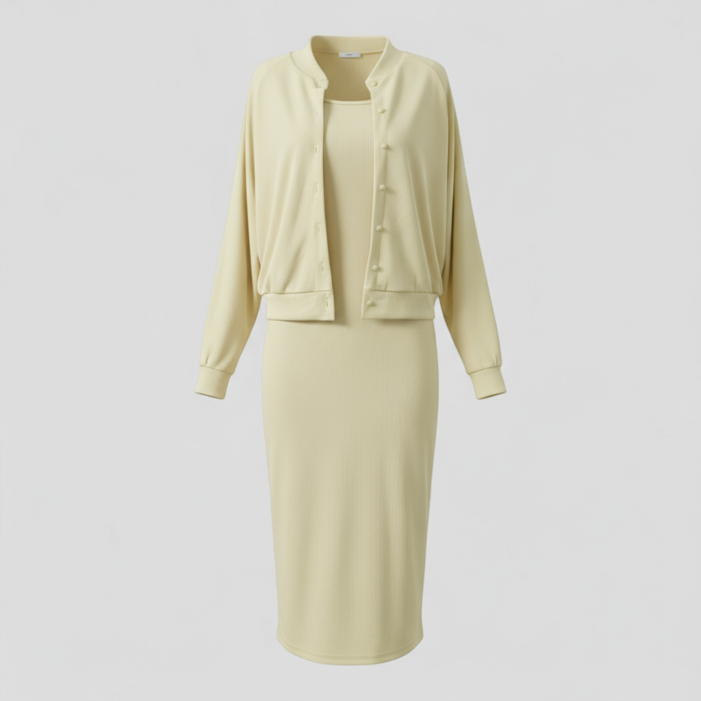 Ensemble Femme Midi Robe et Bomber Confort Look Sportif