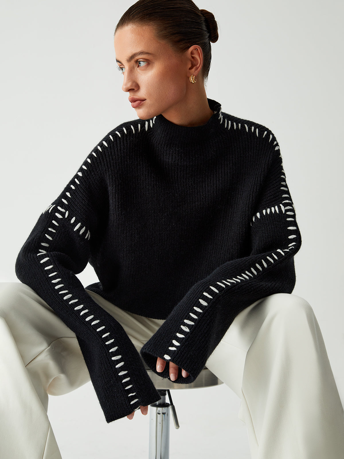 Pull Femme Ample Chic Décontracté 2