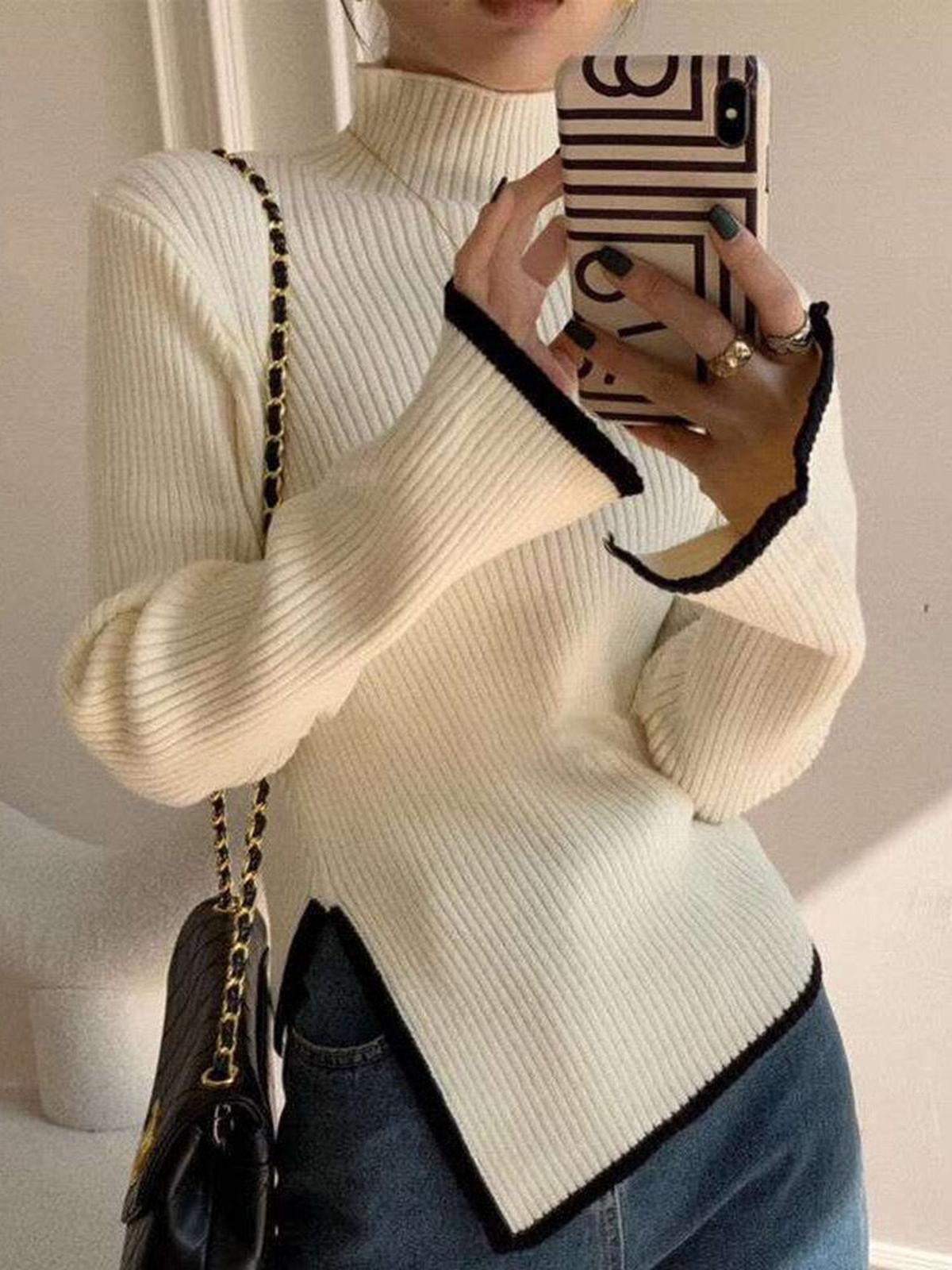 Pull Femme Asymétrique Chic Moderne 2