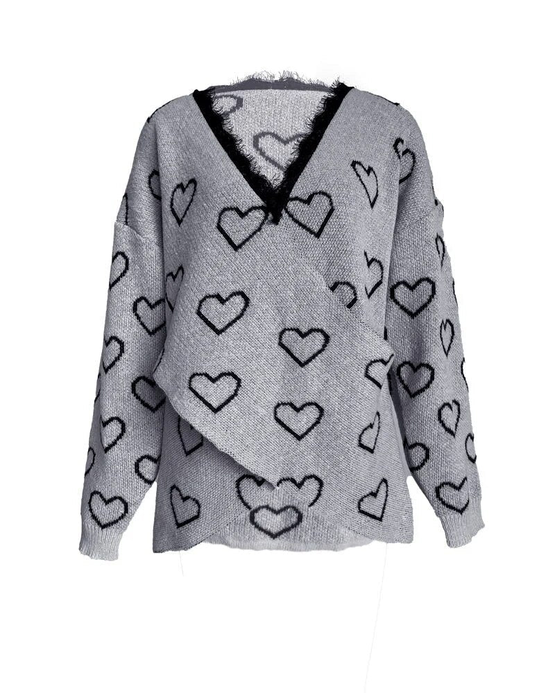 Pull Femme Chic Dentelle Col en V 4