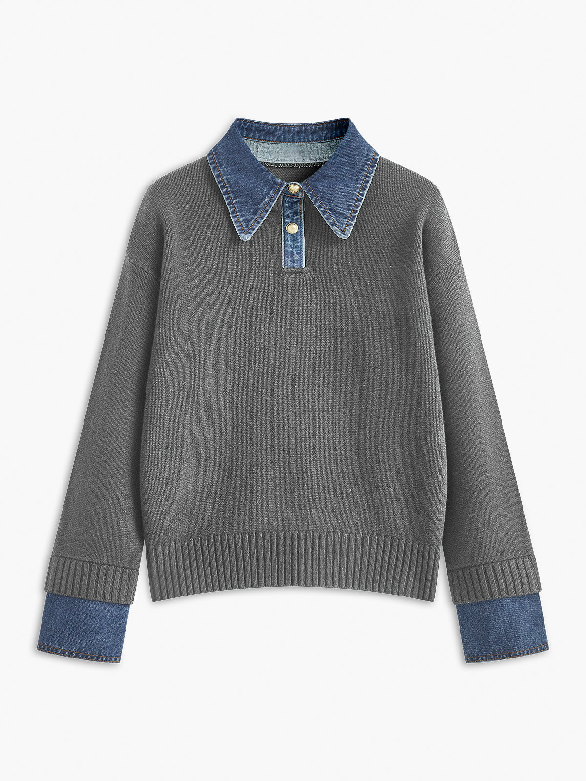 Pull Femme Chic à Col Chemise 4