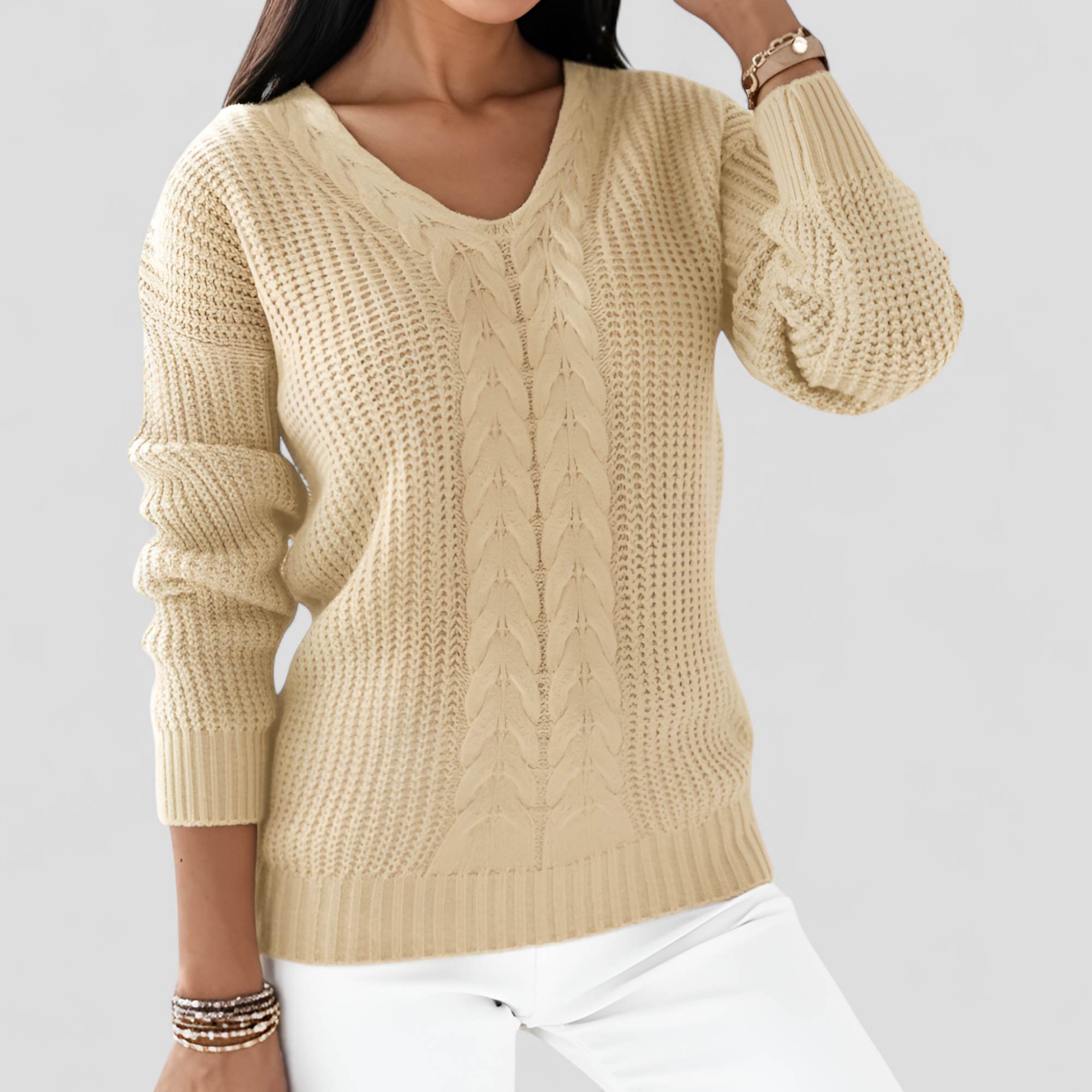 Pull Femme en Col en V Maille Autumn Collection