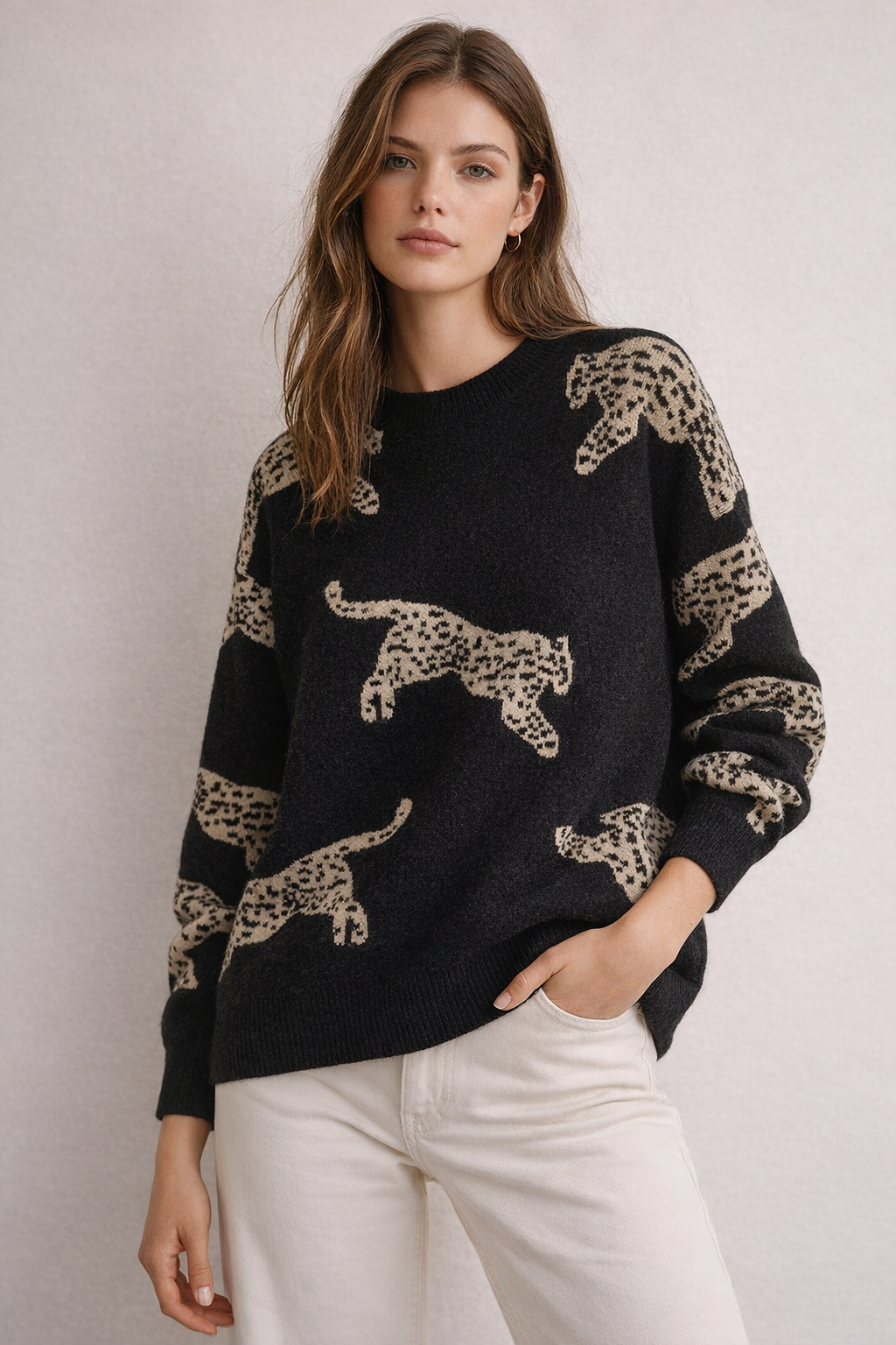 Pull Femme Décontracté à Col Mi-Haut 1