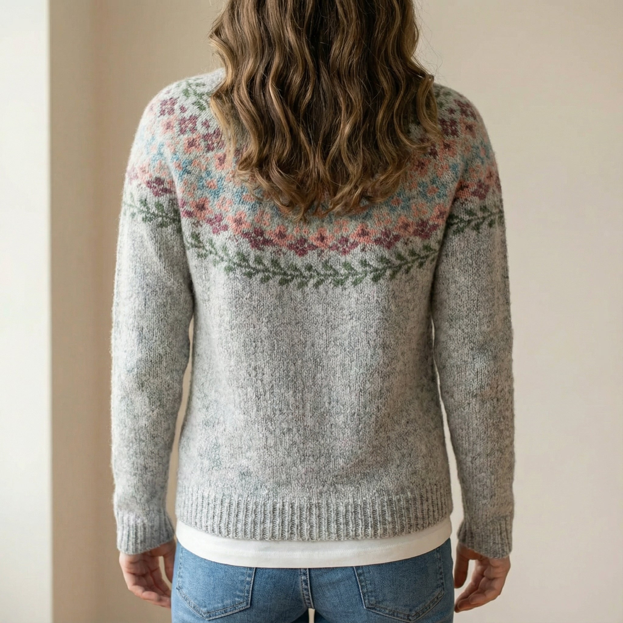 Gemütlicher Damenpullover Retro Skandinavisch Mehrfarbig