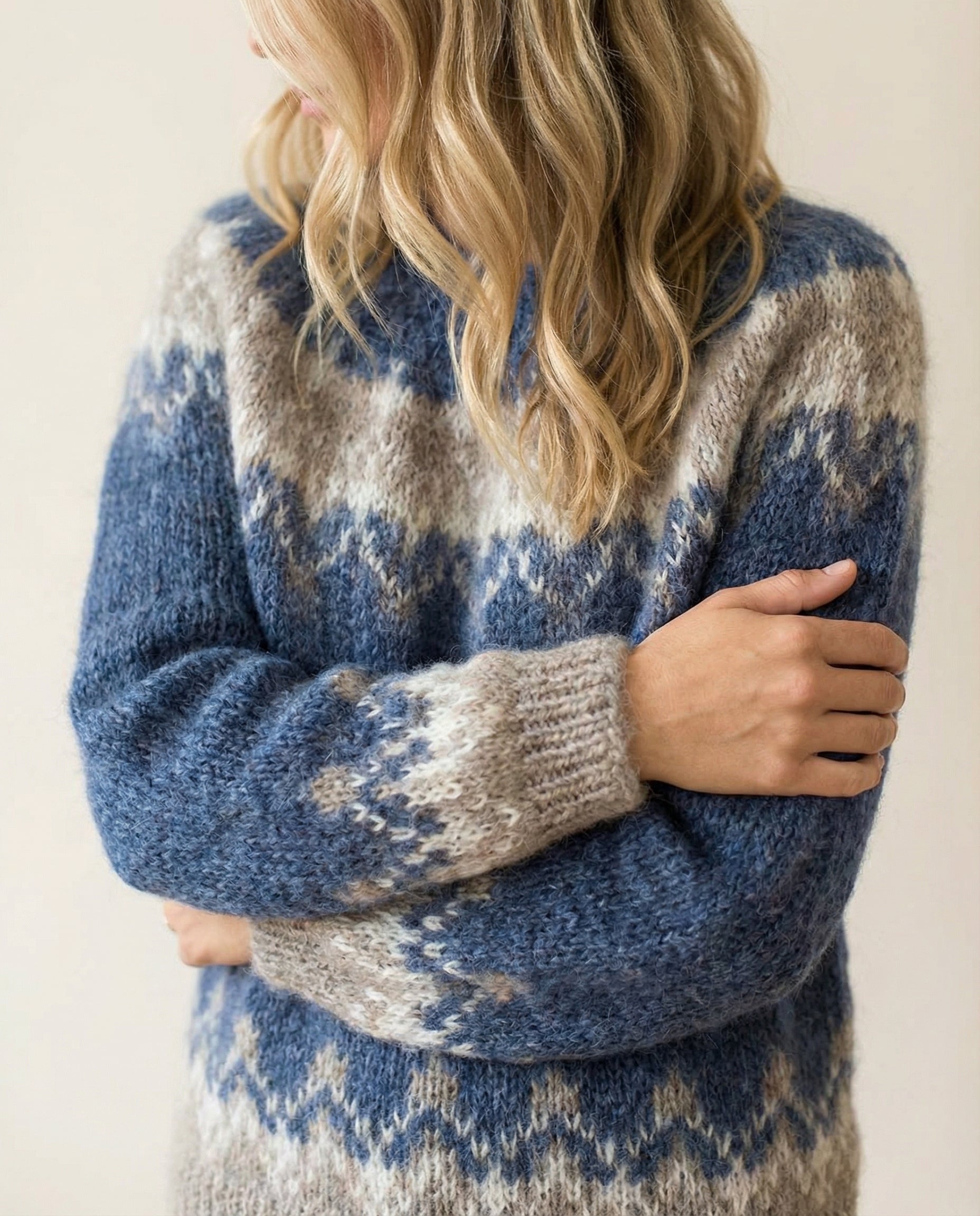 Gemütlicher Damenpullover aus warmem Mohair, schmeichelhafte Passform