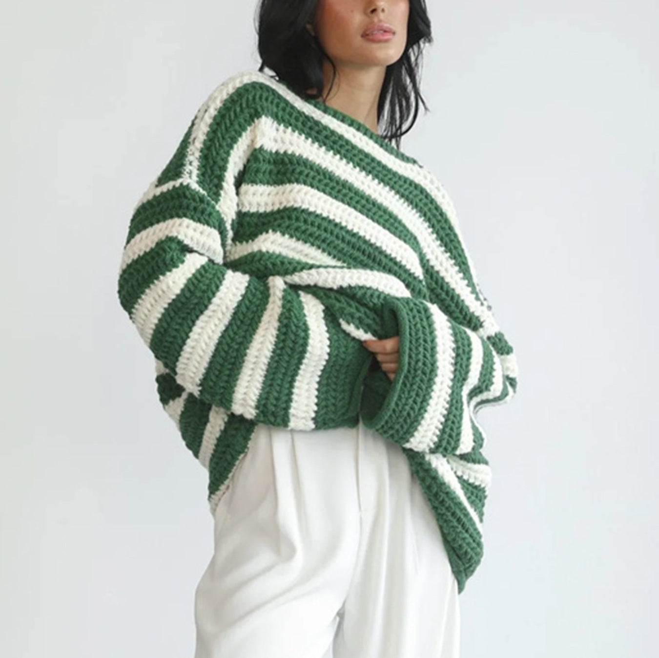 Pull Femme Doux à Rayures Multicolore 1
