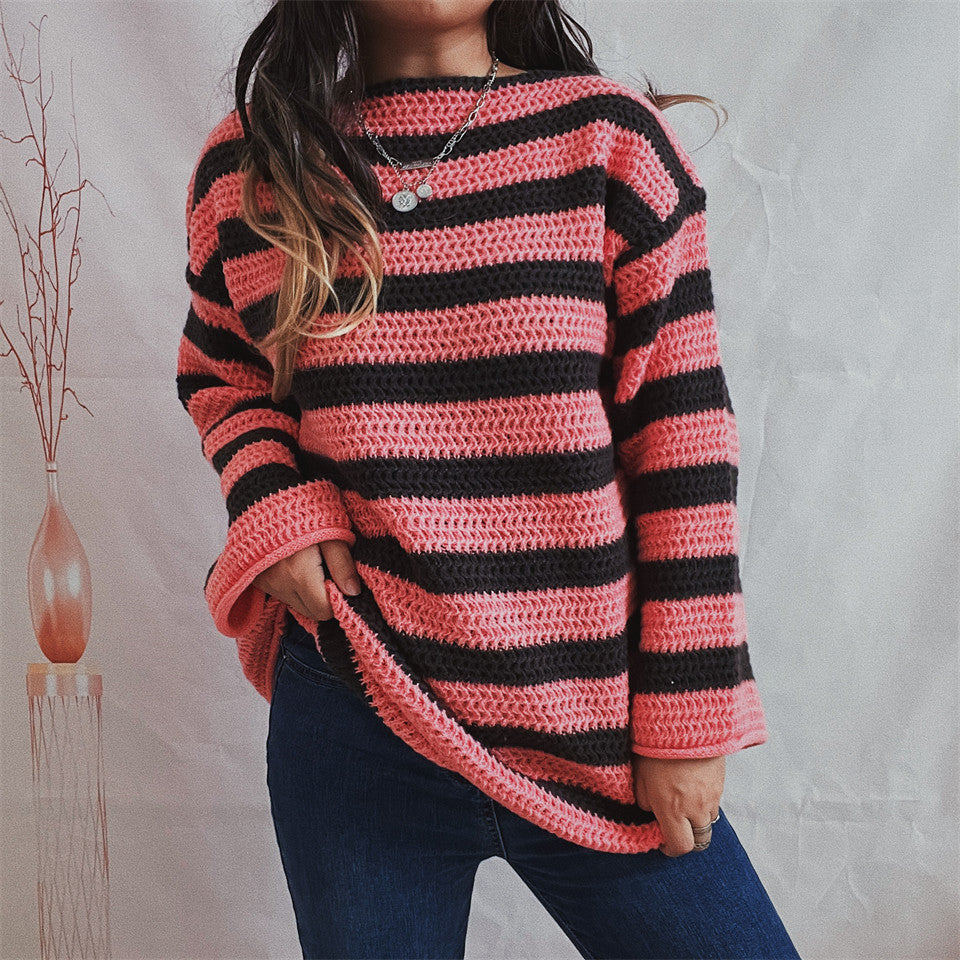 Pull Femme Doux à Rayures Multicolore 4