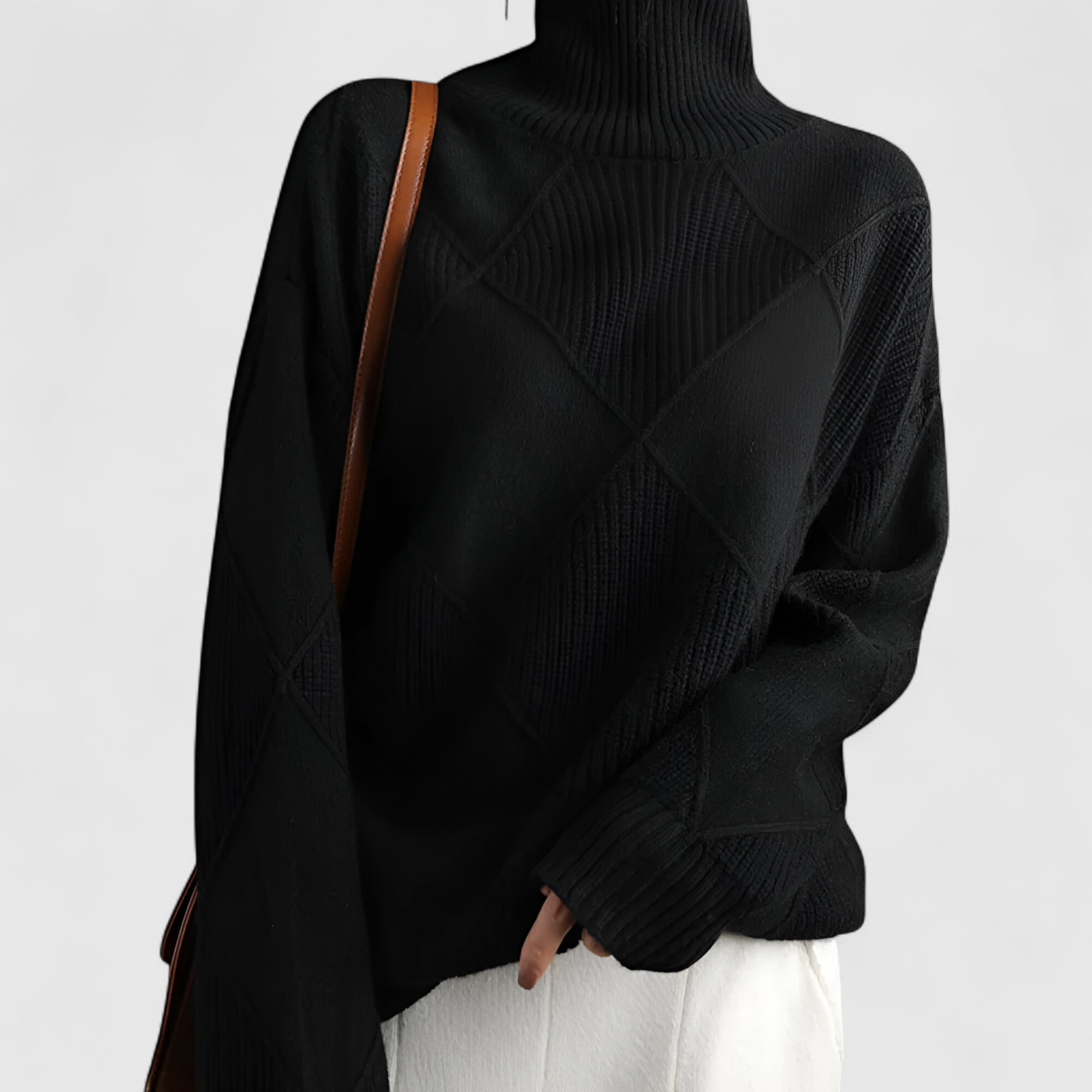 Rollkragenpullover für Damen Schwarz Weiches Kaschmir Elegant & Warm