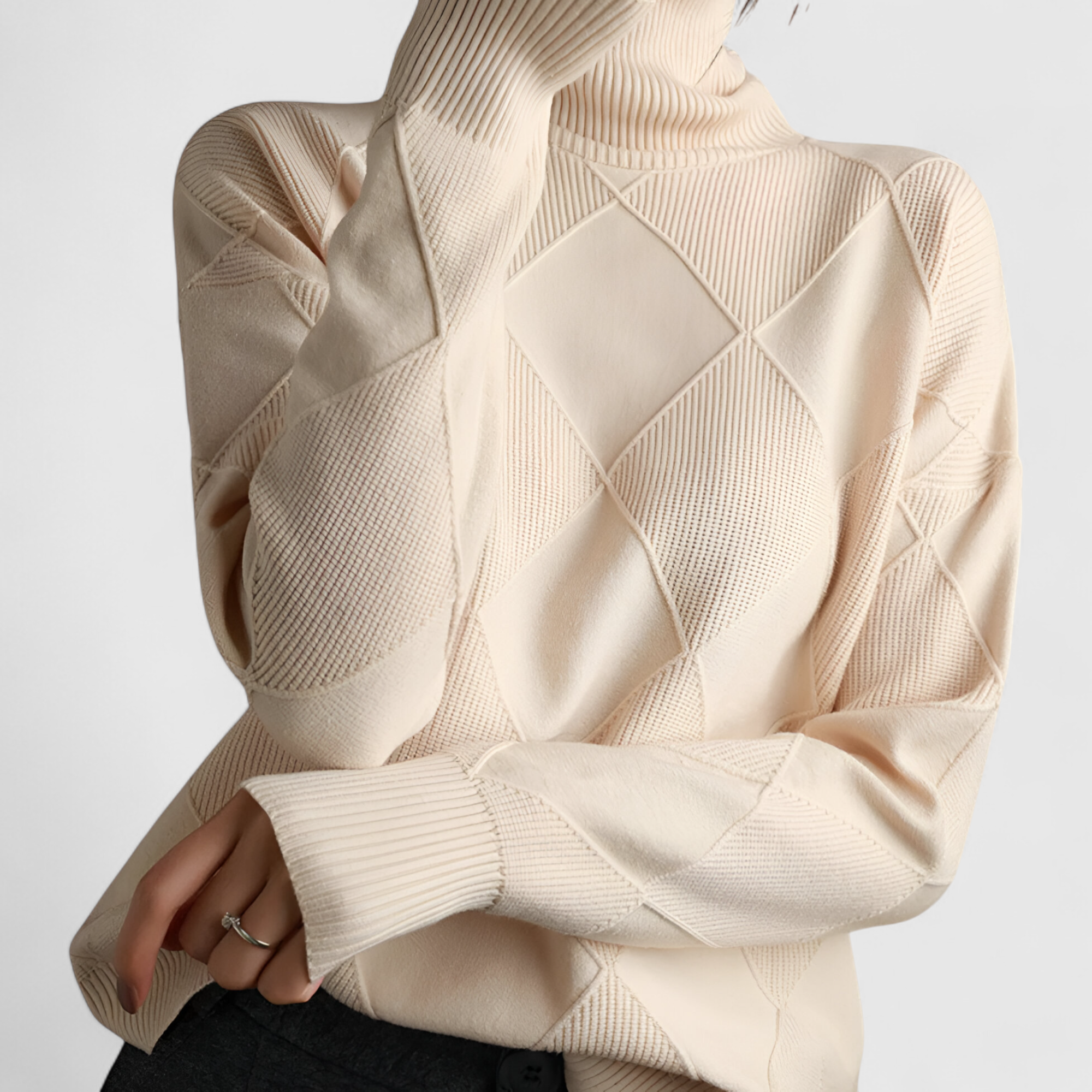 Rollkragenpullover für Damen Schwarz Weiches Kaschmir Elegant & Warm