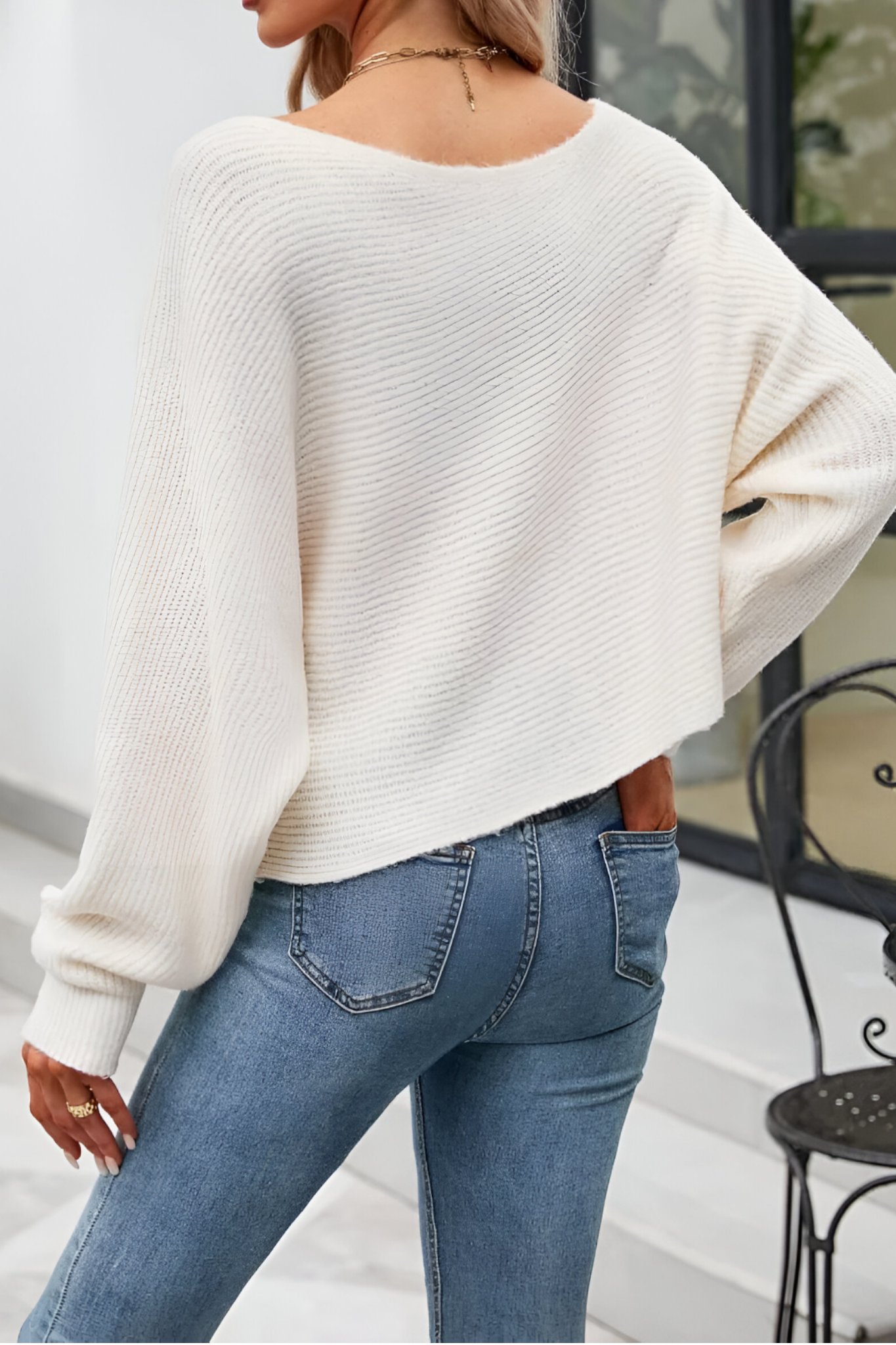 Eleganter Pullover mit Fledermausärmeln für Damen Herbstkollektion