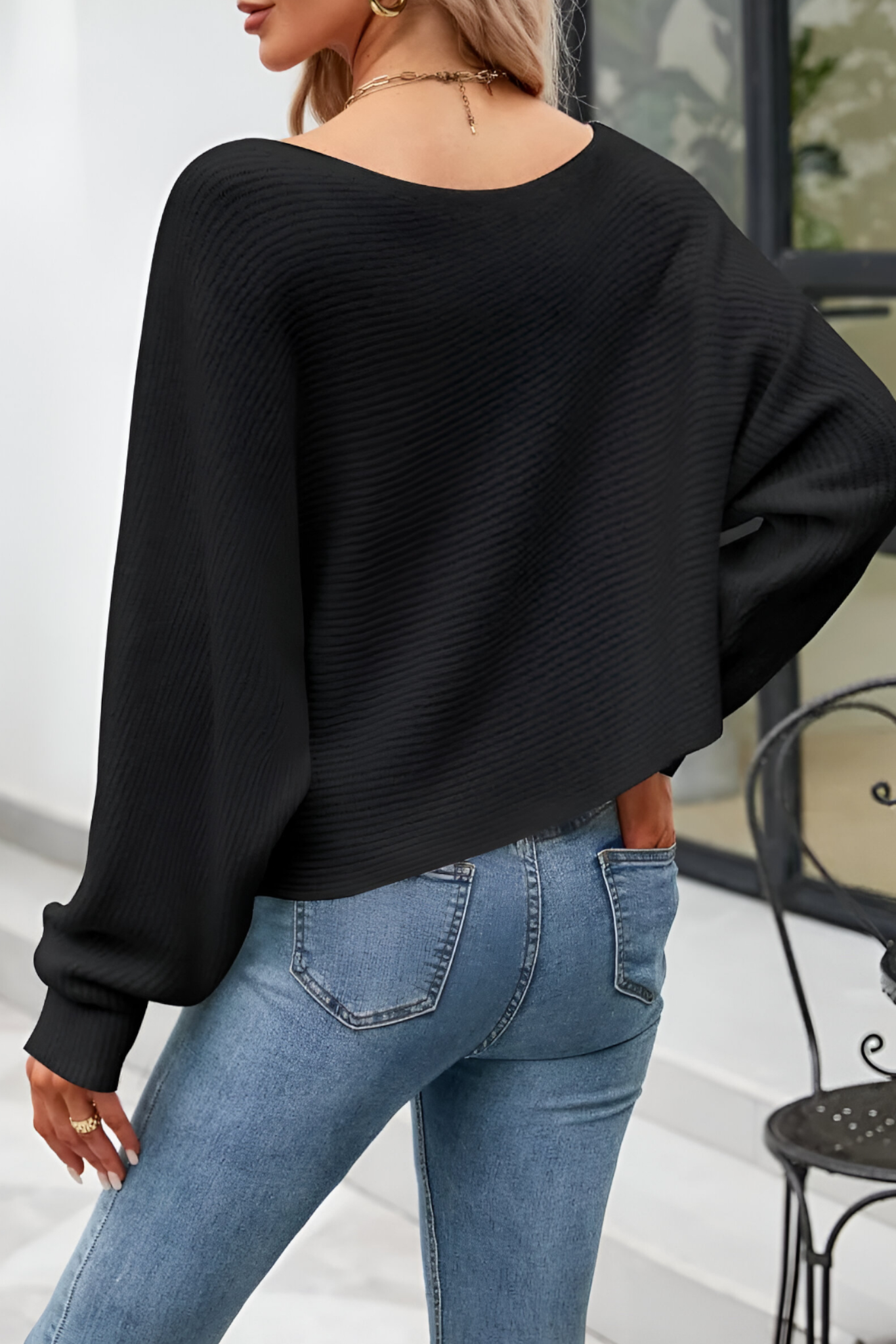 Eleganter Pullover mit Fledermausärmeln für Damen Herbstkollektion