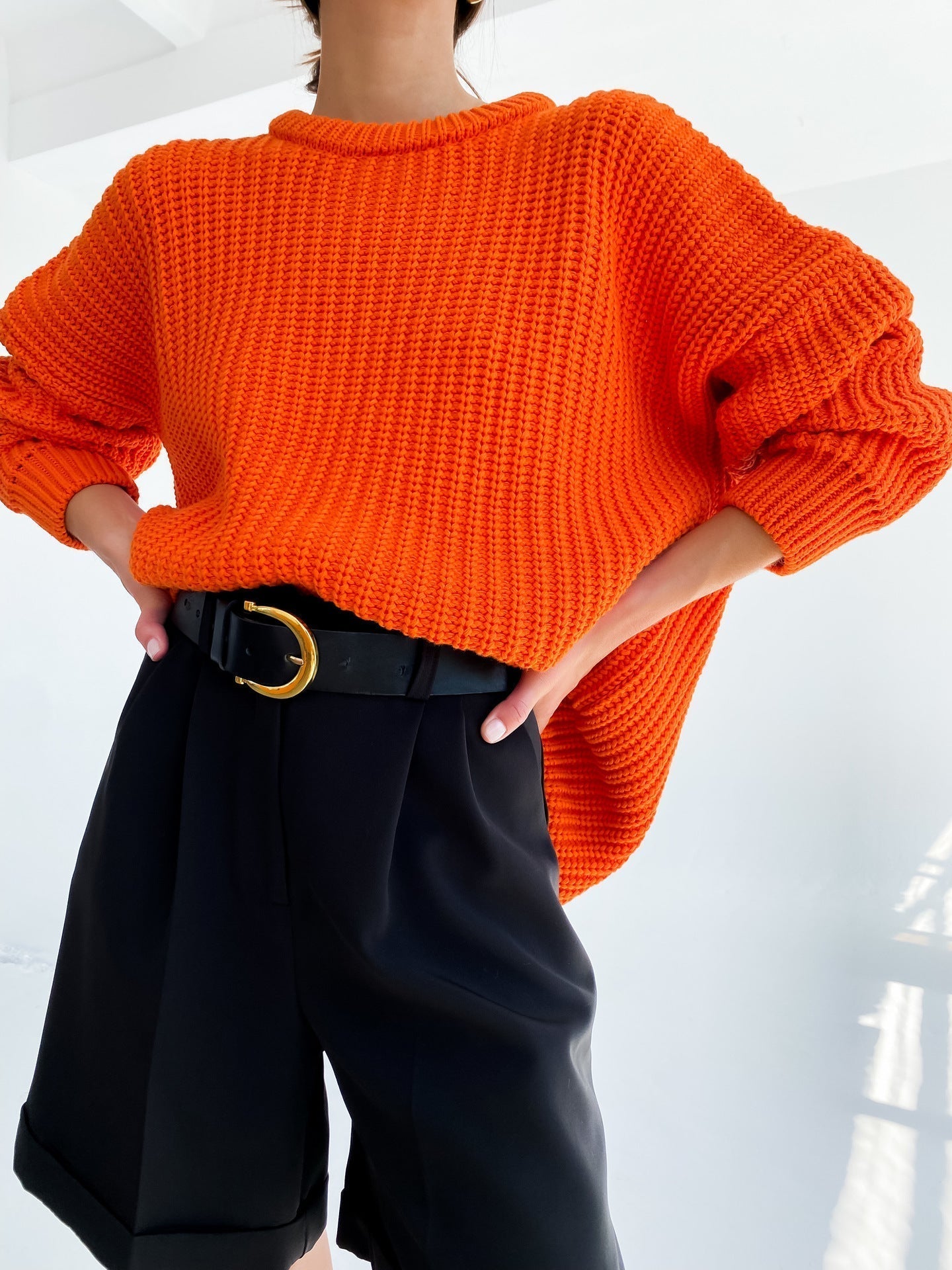 Pull Femme Oversize Confortable Côtelé 4