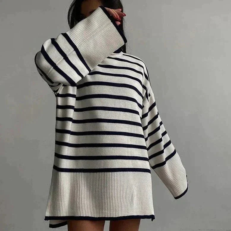 Pull Femme Oversize à Col Roulé Décontracté 1