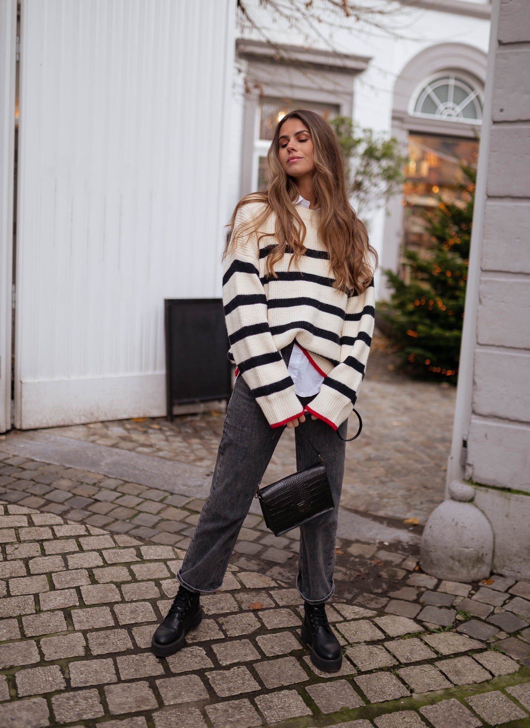 Pull Femme Rayé Élégant à Manches Longues 7