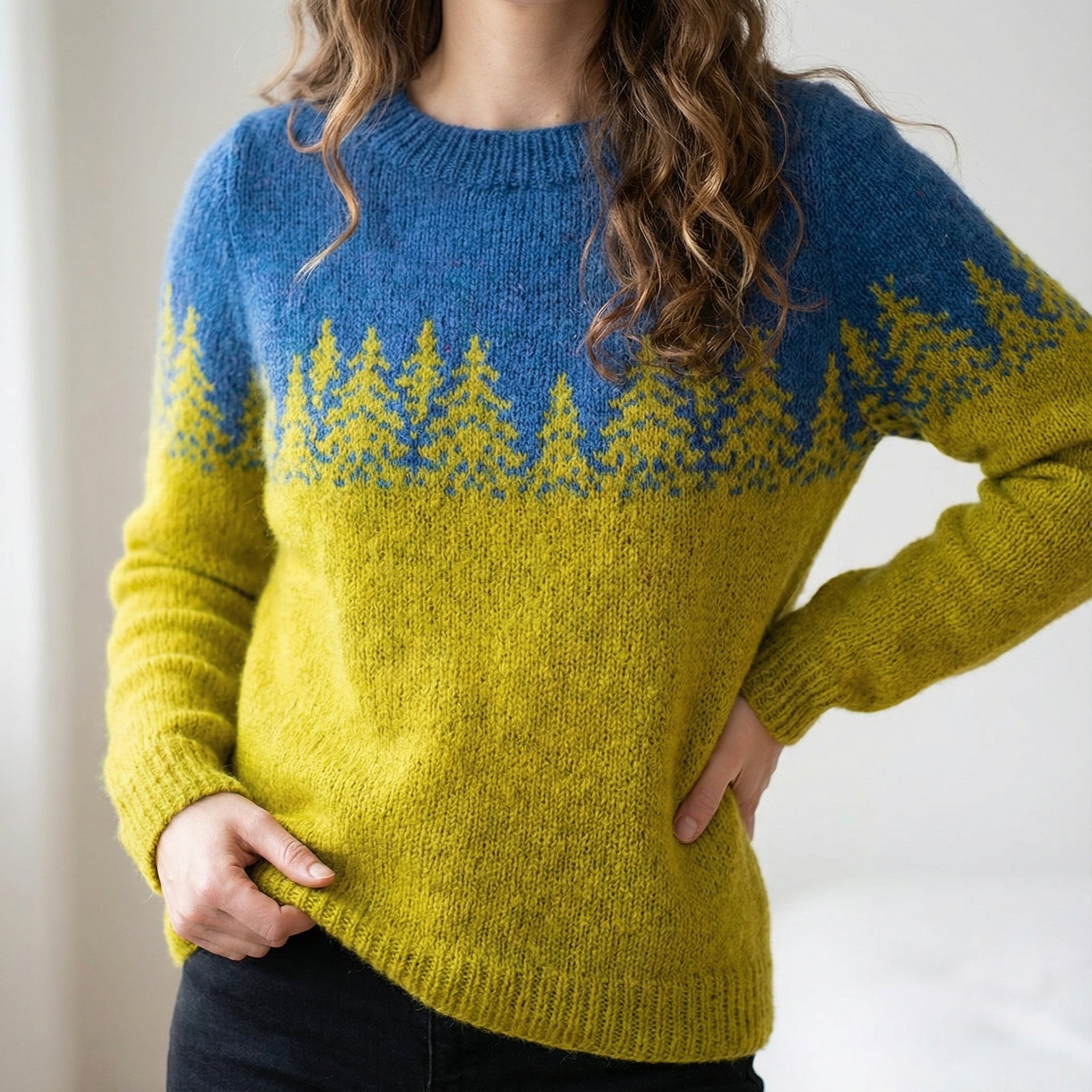 Damenpullover Retro Gemütlich Skandinavisch Bunt Wolle