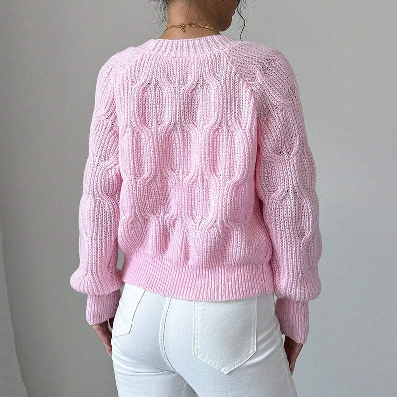 Pull Femme Torsadé Élégant Classique 1