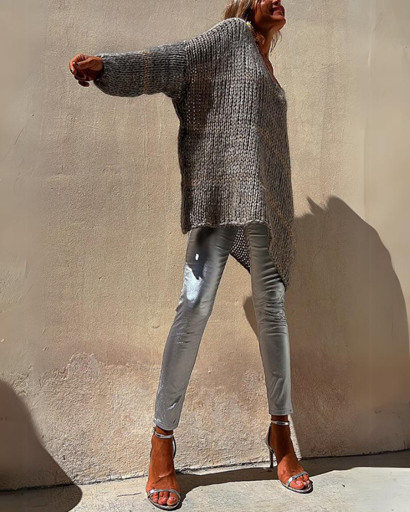 Pull Over Femme Colorblock Élégant à Rayures 3