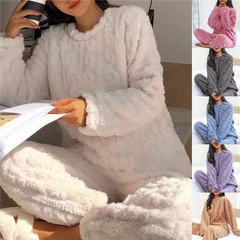 Pyjama Chaud Femme Polaire Hiver Élégant 1