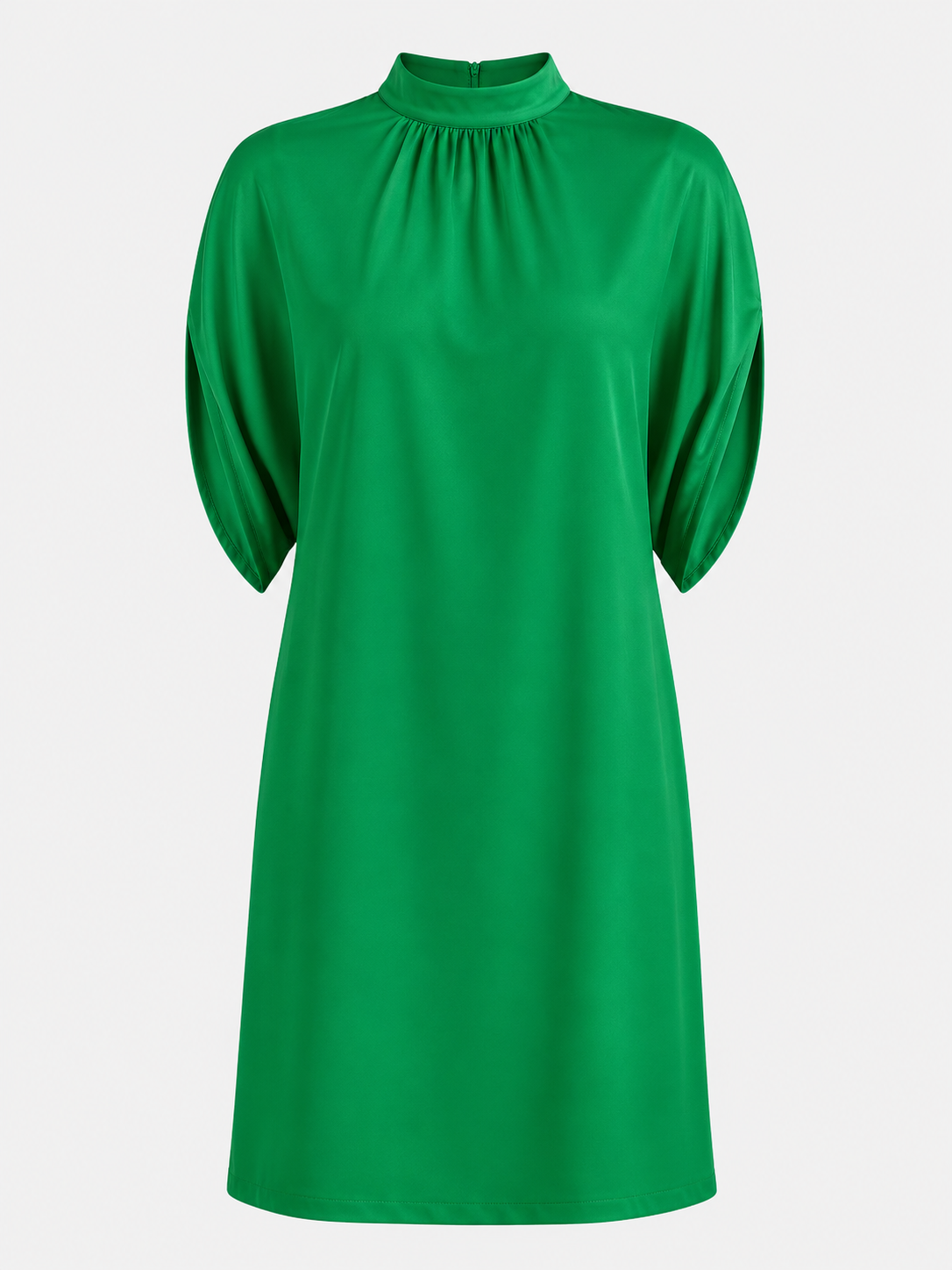 Robe Femme en Polyester avec Col Plissé Montant | Disponible en 10 Variantes