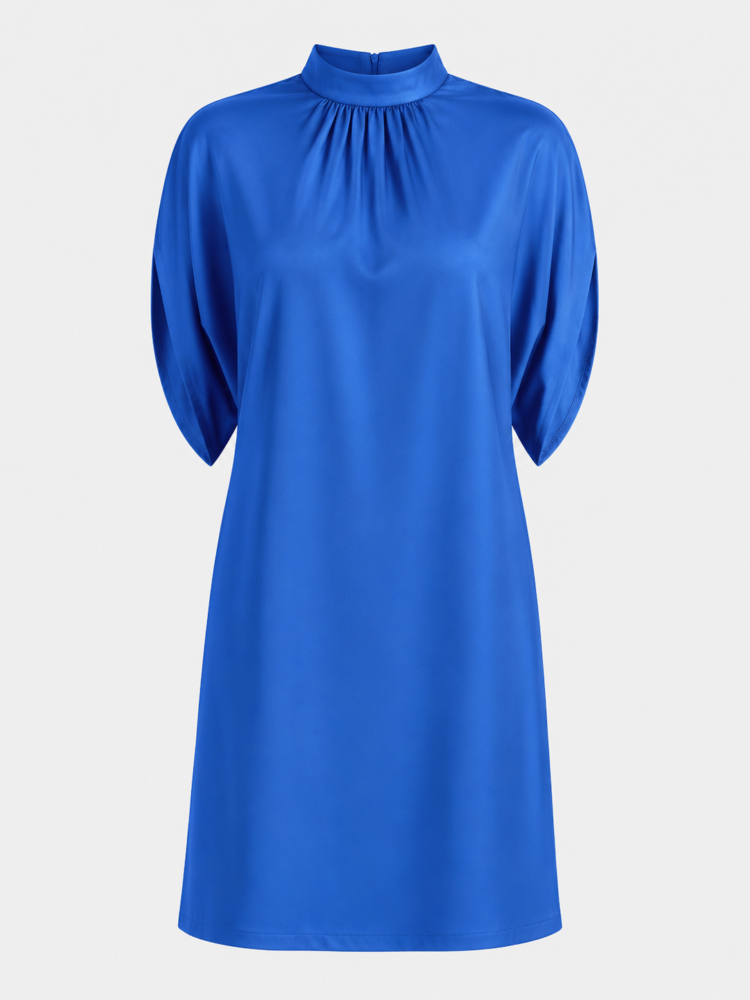 Robe Femme en Polyester avec Col Plissé Montant | Disponible en 10 Variantes