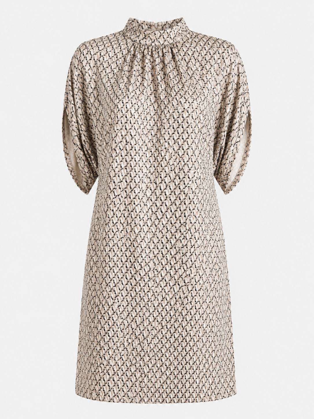 Robe Femme en Polyester avec Col Plissé Montant | Disponible en 10 Variantes
