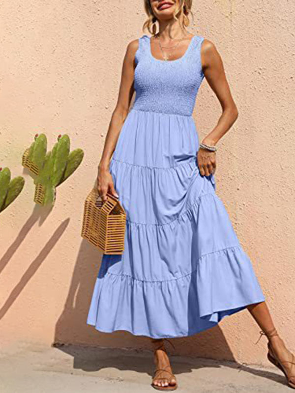 Robe Longue Femme Élégante Été Plissée 8