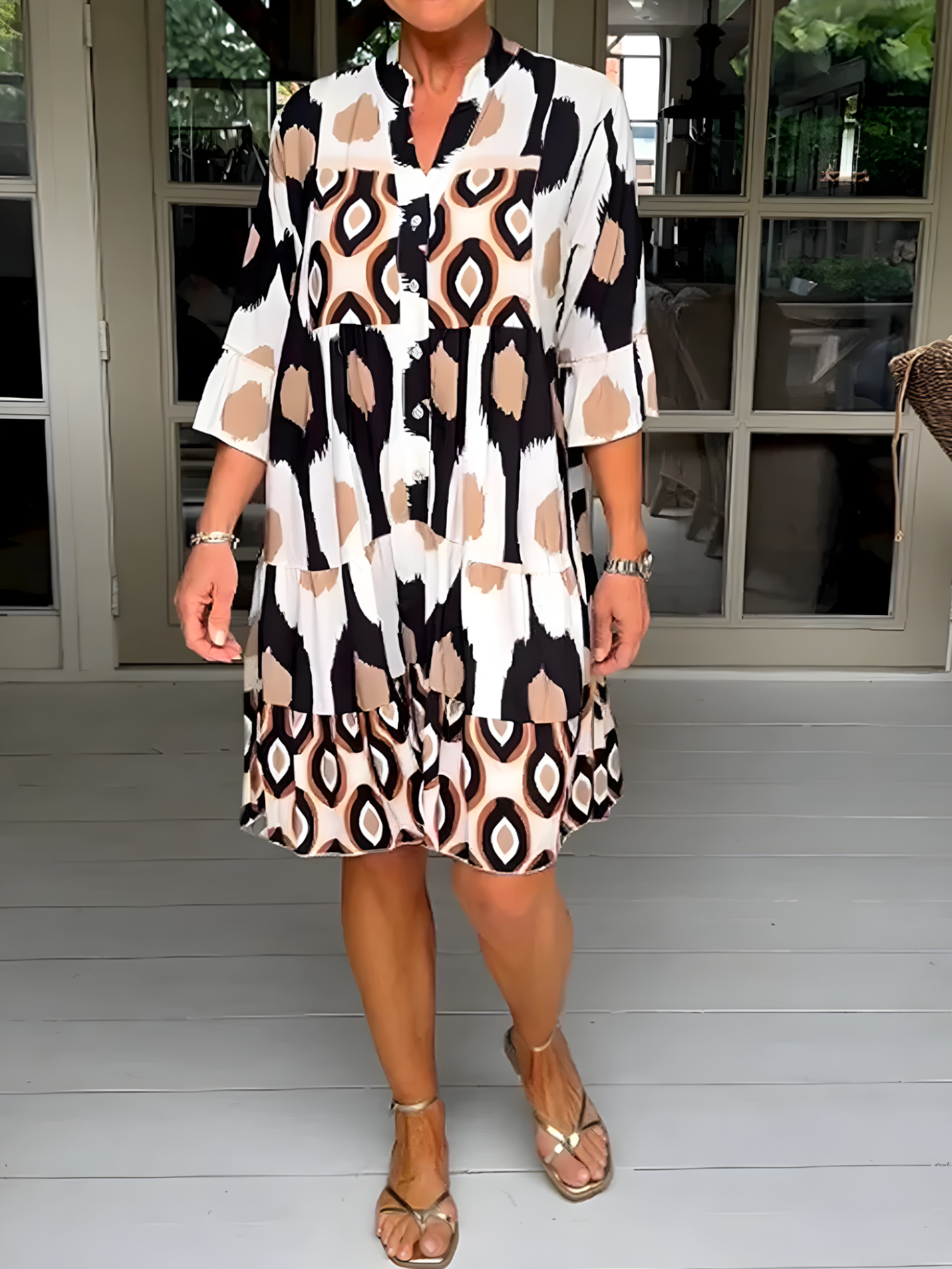 Robe Longue Femme Imprimé Mode Décontractée Style Raffiné