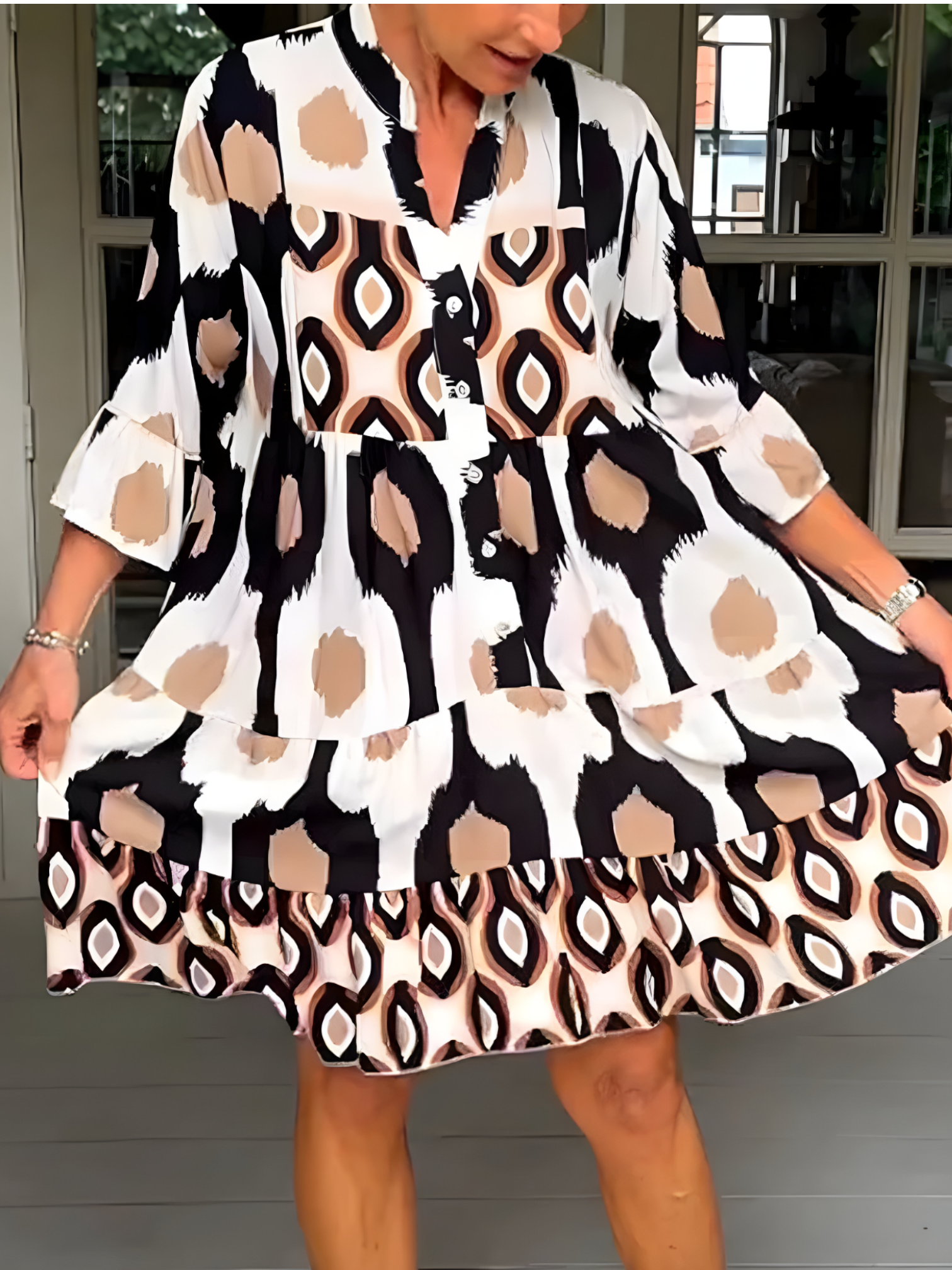 Robe Longue Femme Imprimé Mode Décontractée Style Raffiné