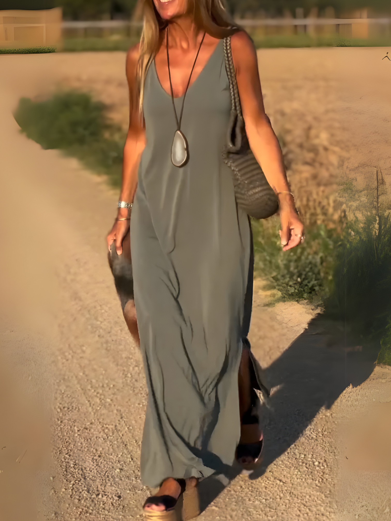 Robe Longue Femme Maxi d'Été Fluide Sans Manches - Idéale Plage &