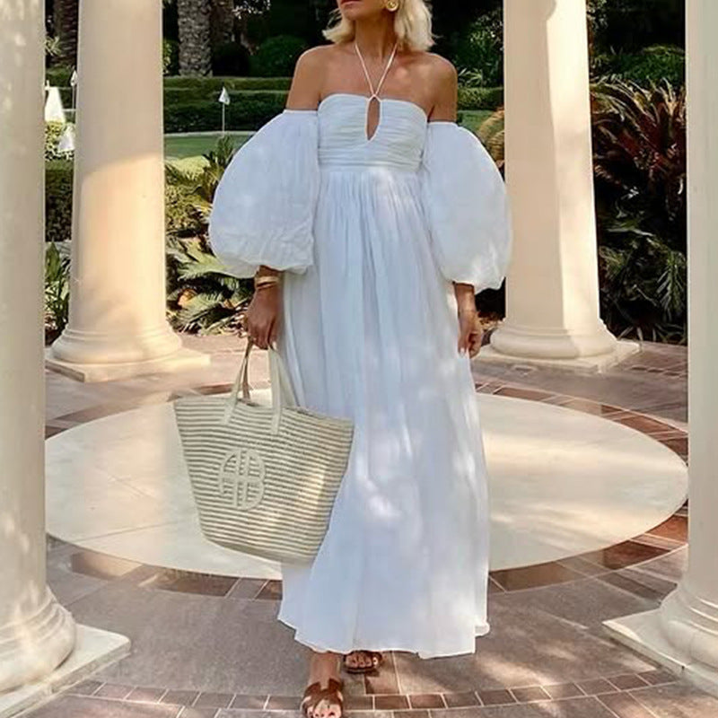Robe Longue Femme Épaules Dénudées Été 1