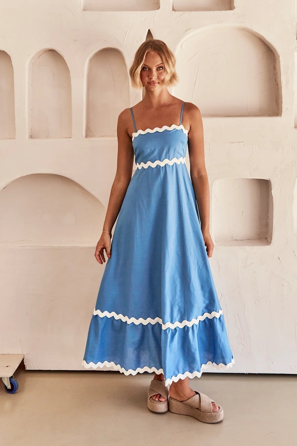Robe Longue Femme Été Élégante à Bretelles 14