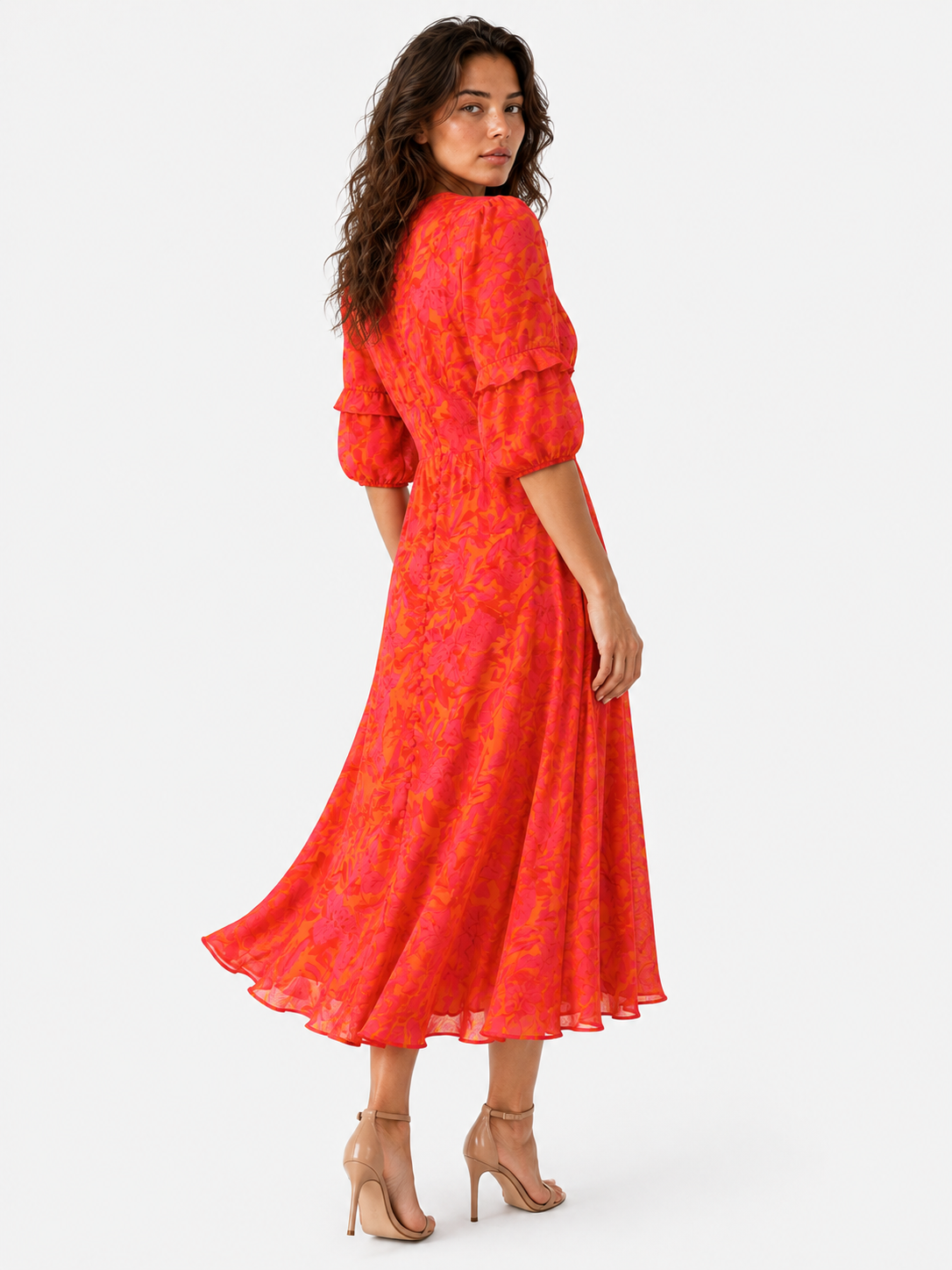 Robe Longue Fluide Rouge Élégante Femme - Maxi Légère d'Été pour