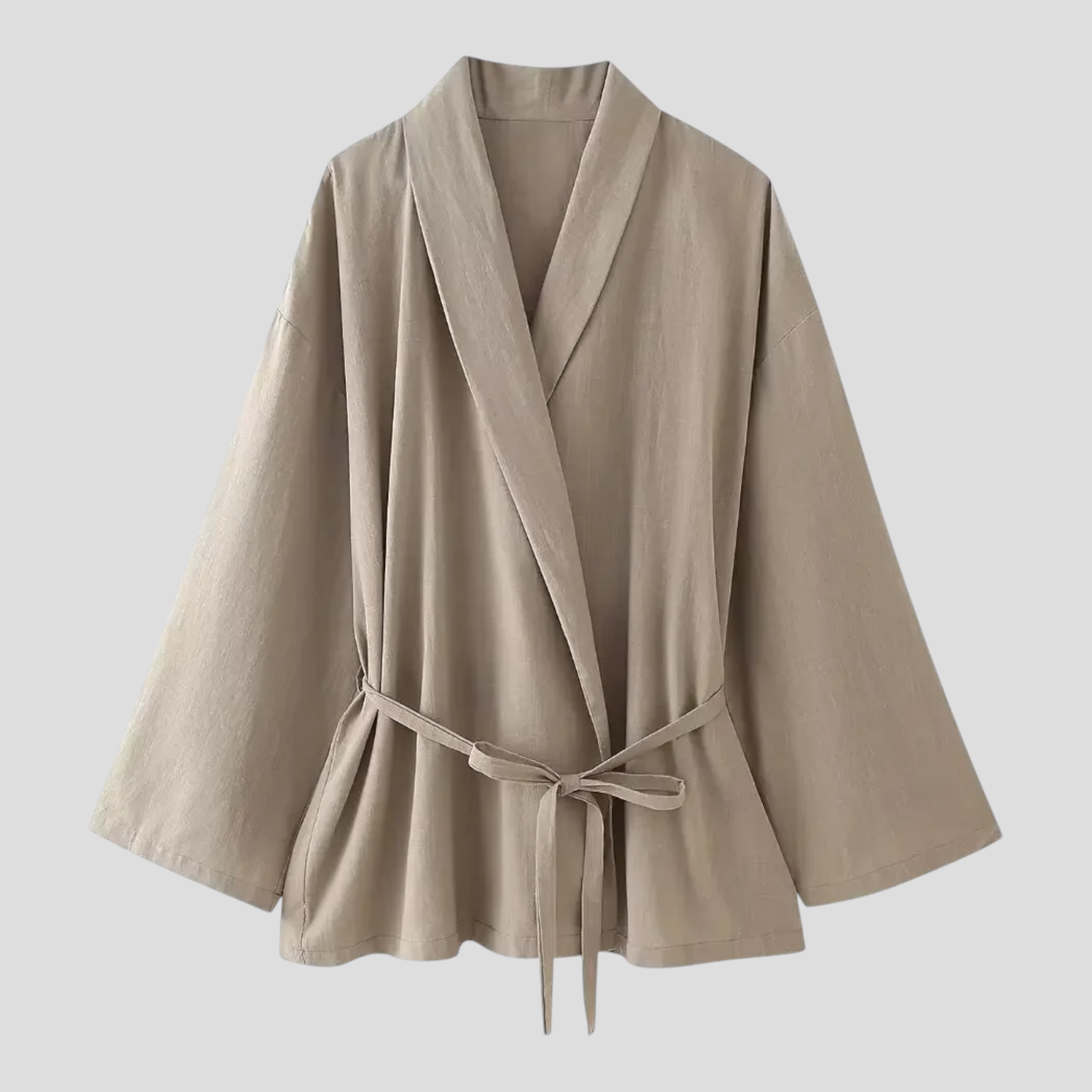 Eleganter Leinenkimono für Damen mit Gürtel - perfekt für Sommer und Frühling