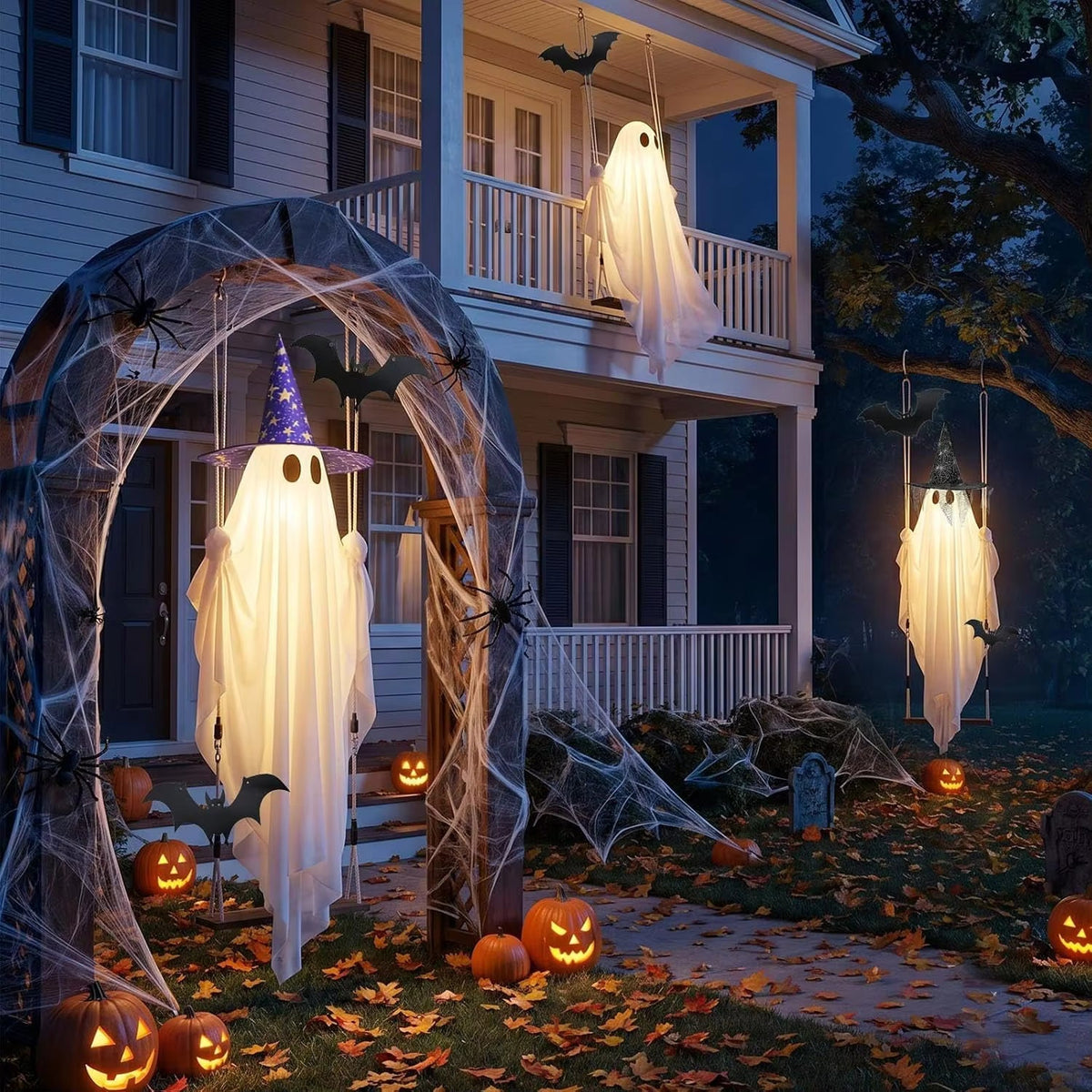 Décoration Fantôme Bascule 152cm avec Télécommande et Lumière